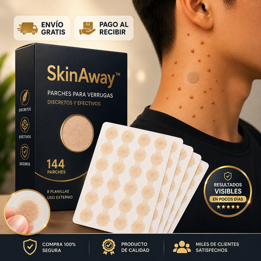 SkinAway™ - 144 Parches Que Ayudan a Secar Verrugas y Marcas Visibles