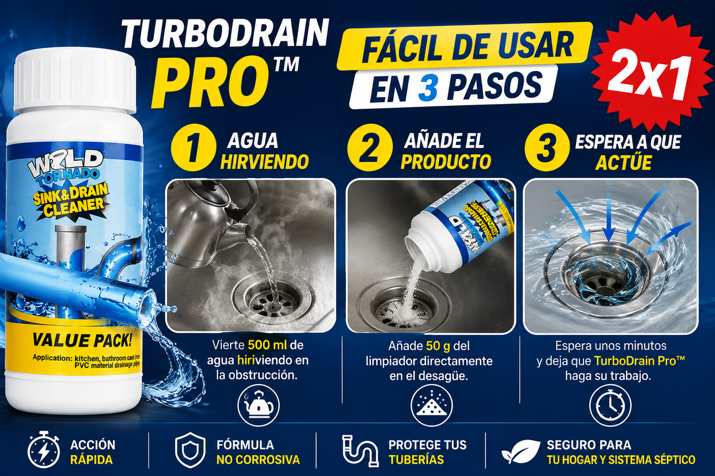 🔥 ¿Desagües Lentos y Tapados? 💥 Últimas Unidades 2x1